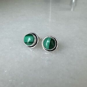 NWOT Sundance Maia Earrings, Green Malachite, Sterling Silver
